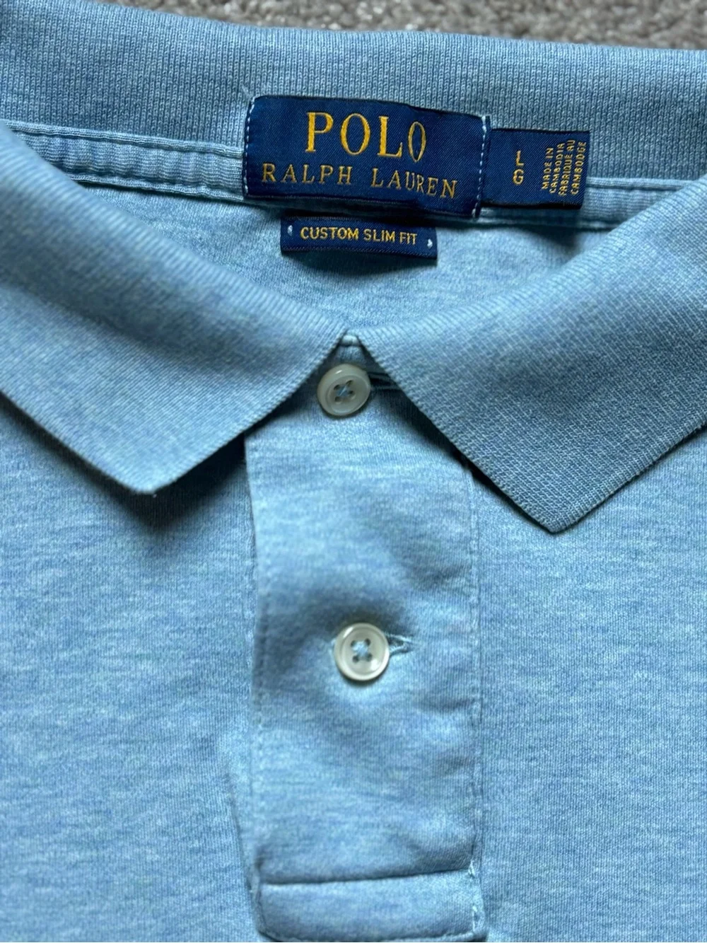 Ralph Lauren Men’s Heather Sky Blue Polo Shirt